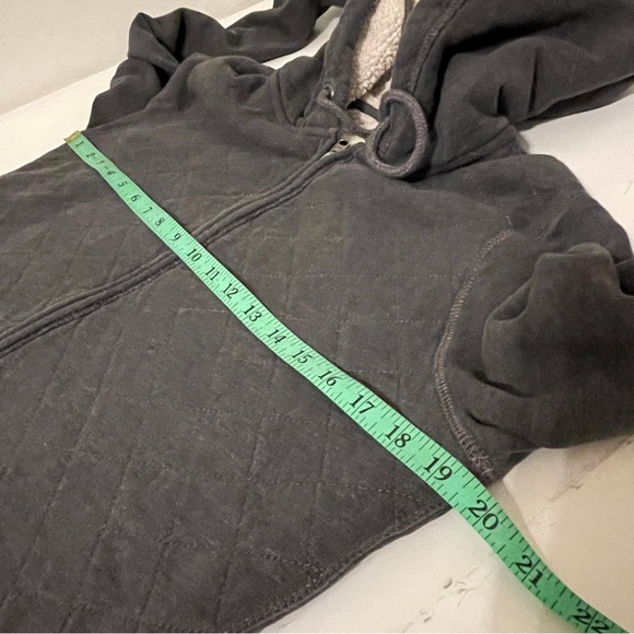 Abercrombie Fitch Bella Sherpa Lined Zip Hoodie Womens M Gray Quilted Y2K Preppy - Picture 9 of 13